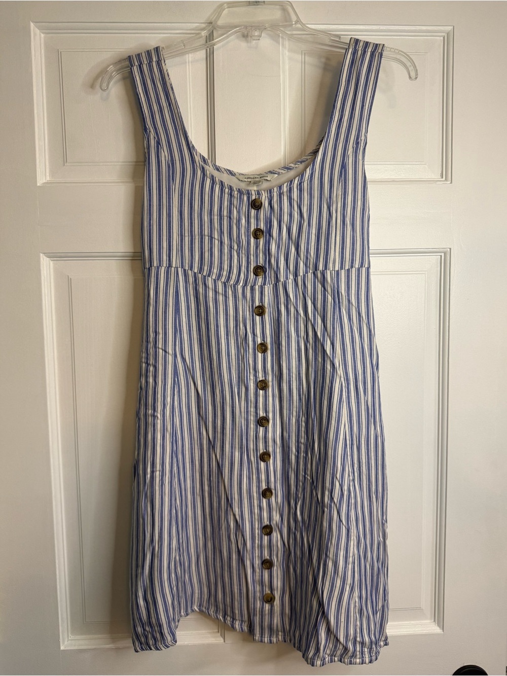 American Eagle Blue Striped Sleeveless Dress